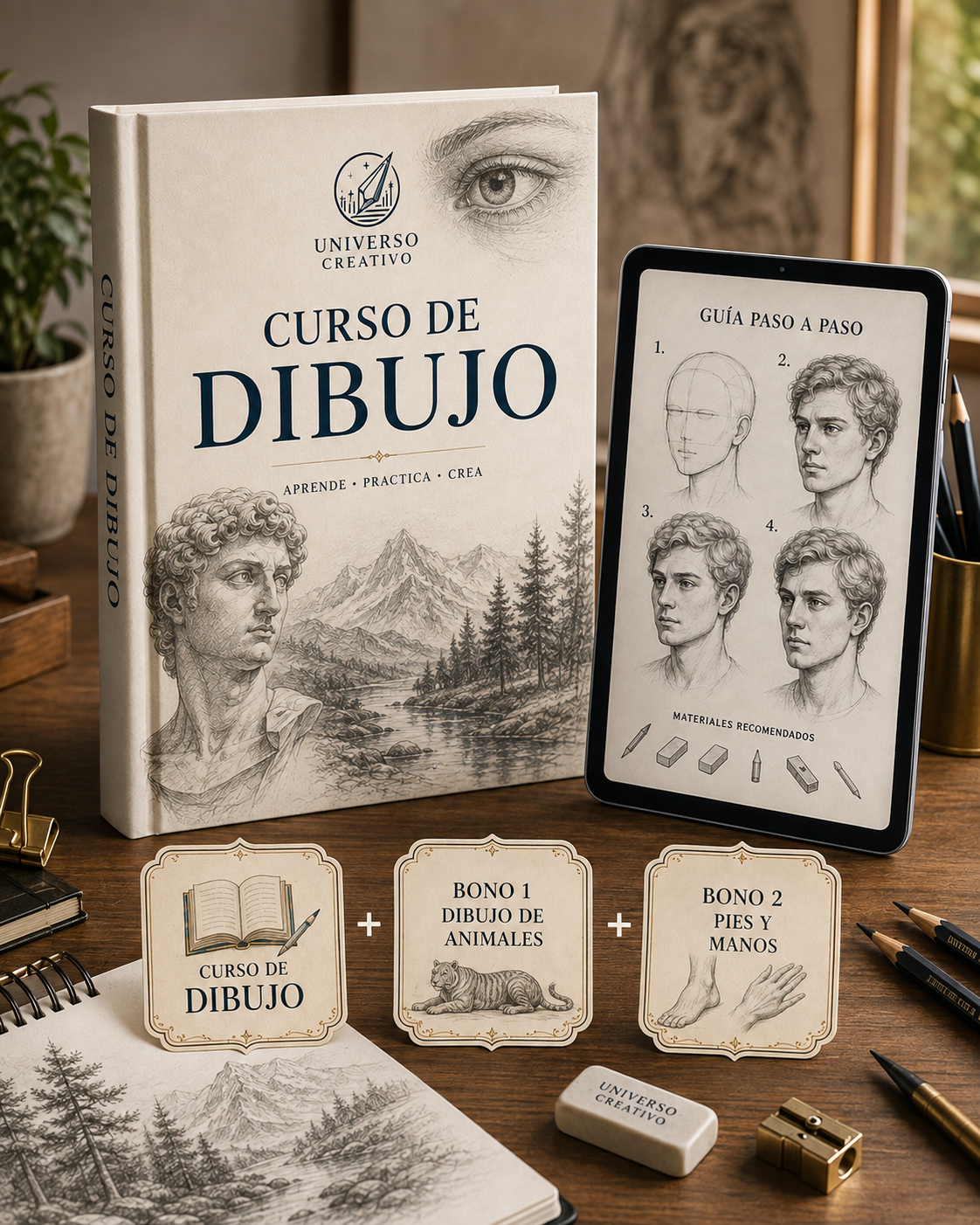 Kit de dibujo con producto principal y bonos